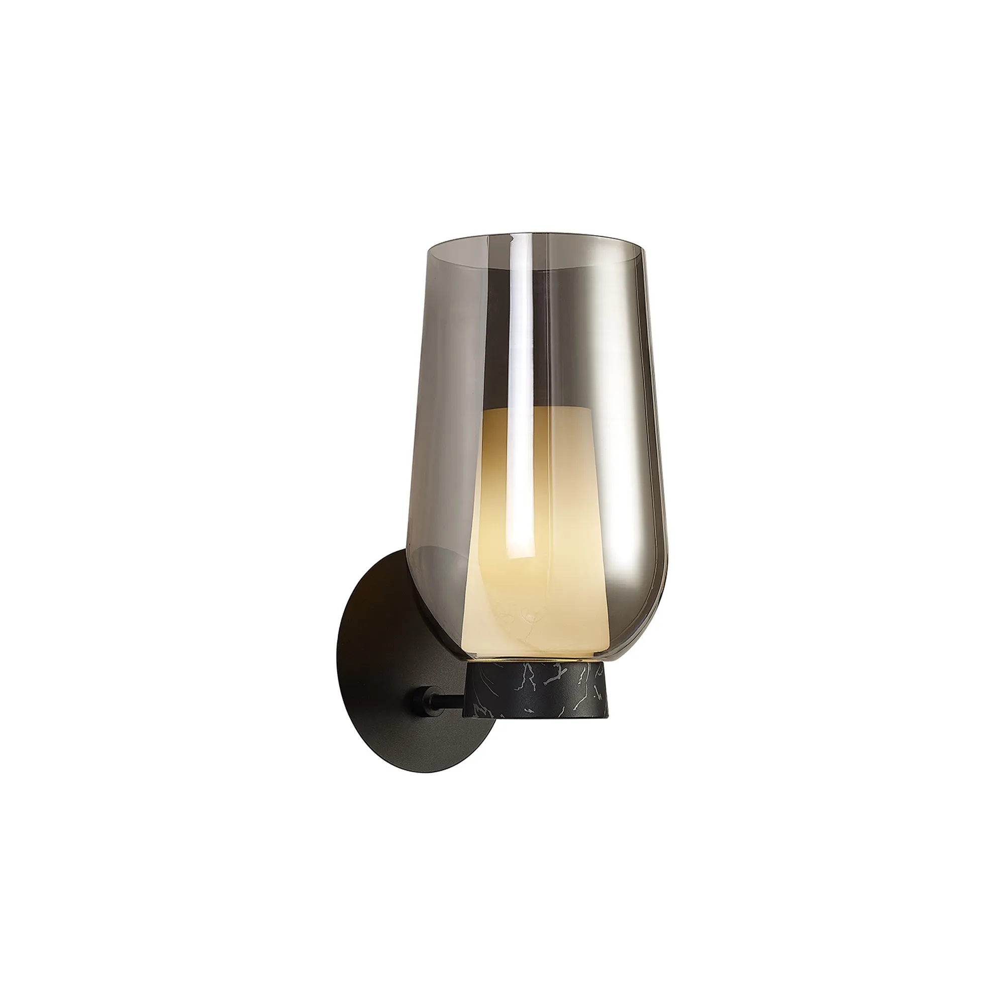 M8288  Nora Wall Lamp 1 Light E27 Black/Black Marble